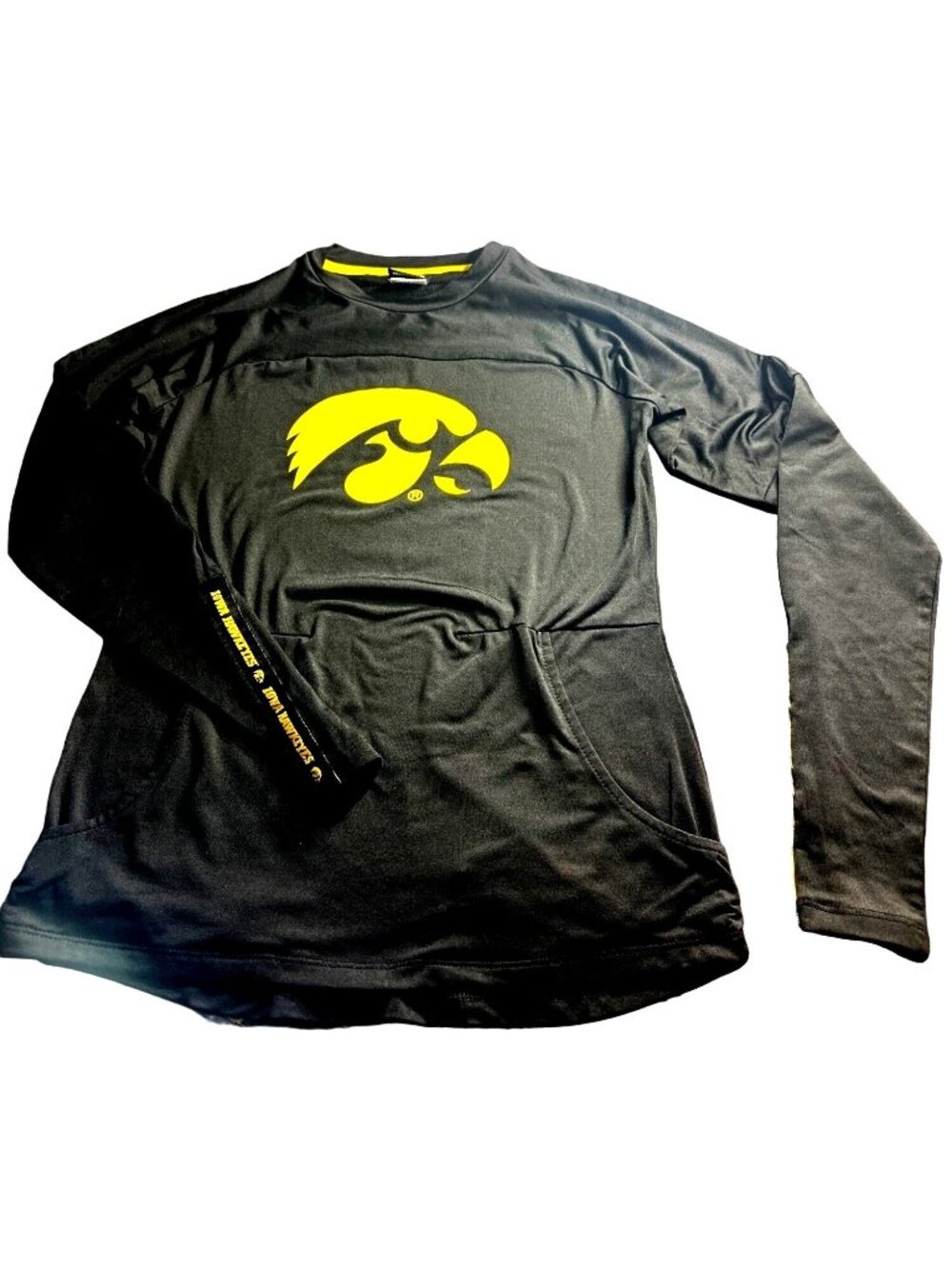 Iowa Hawkeyes Logo Sports Shirt Ladies Small Black Long Sleeve Team Spirit
